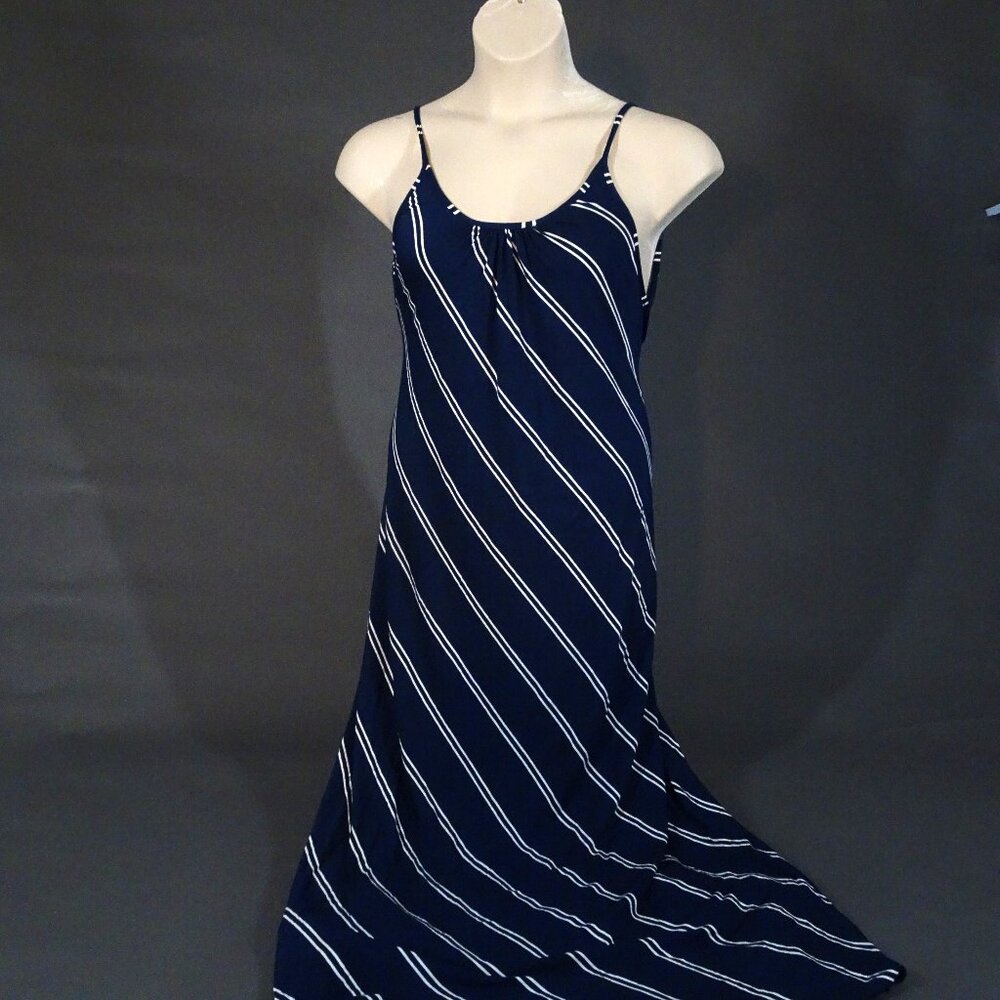 Vici Navy and White Striped Dress